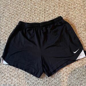 Nike Women's Black and White Athletic Shorts